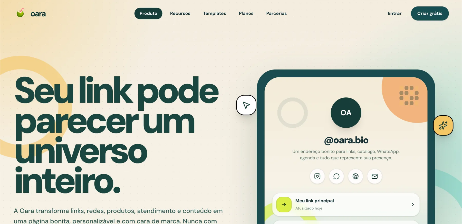 Oara — SaaS · Link na bio